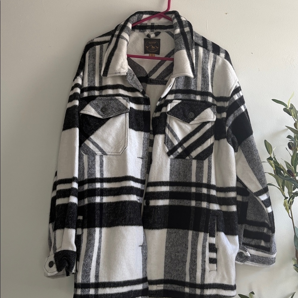 Black and White Plaid Jacket